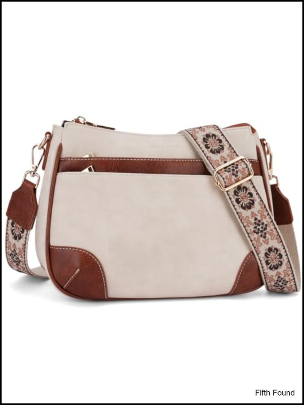 Faux Leather Crossbody Bag Multi Pocket Adjustable Strap Women